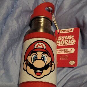 Mario Water Bottle with Straw